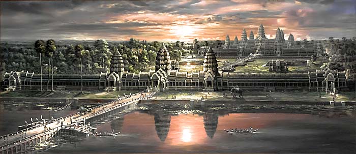 Painting of Angkor Wat - Asienreisender